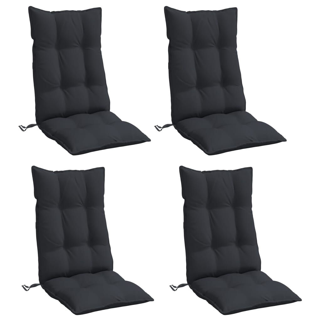 vidaXL Stoelkussens Hoge Rug Zwart (4 st) -50% Korting! Scheurtje