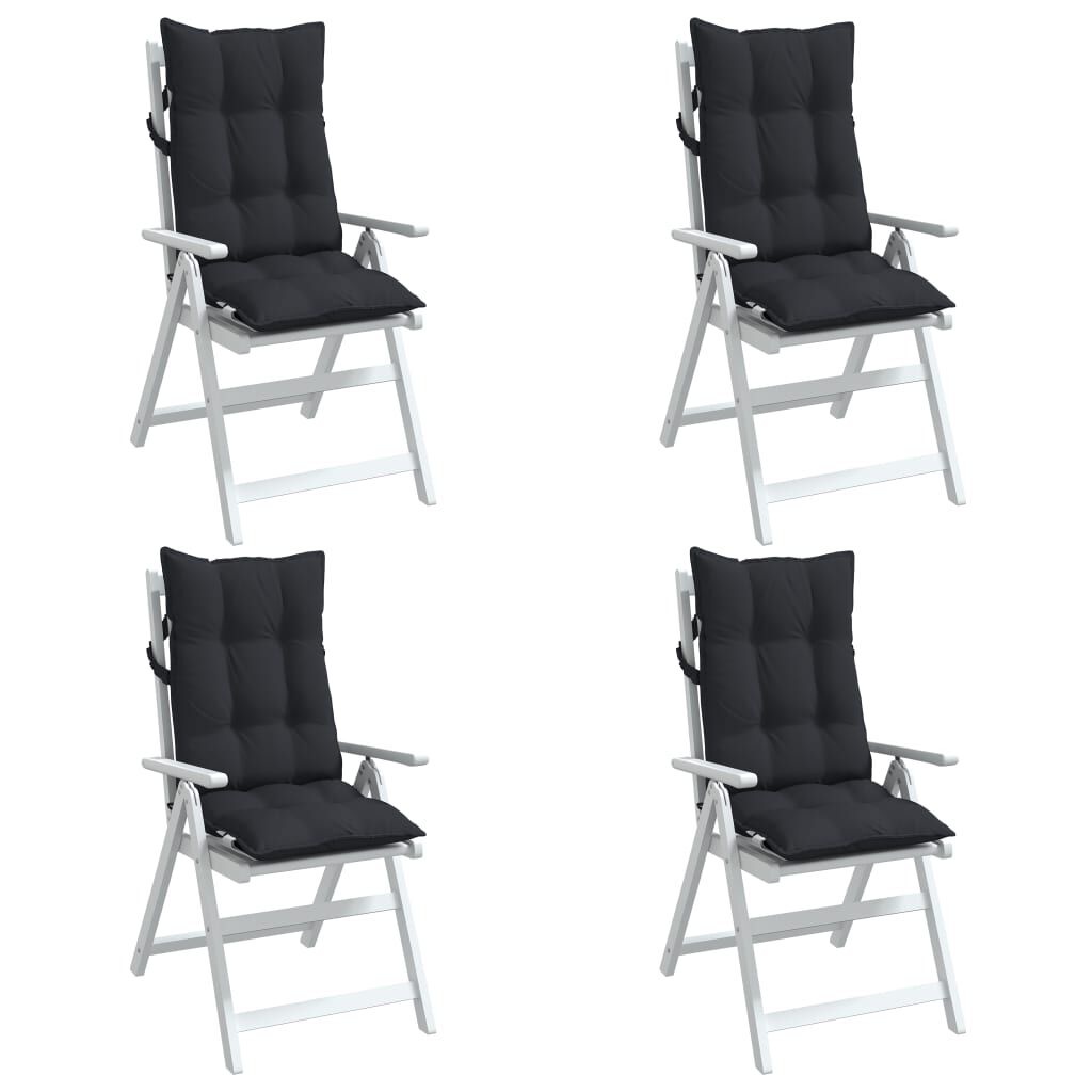 vidaXL Stoelkussens Hoge Rug Zwart (4 st) -50% Korting! Scheurtje