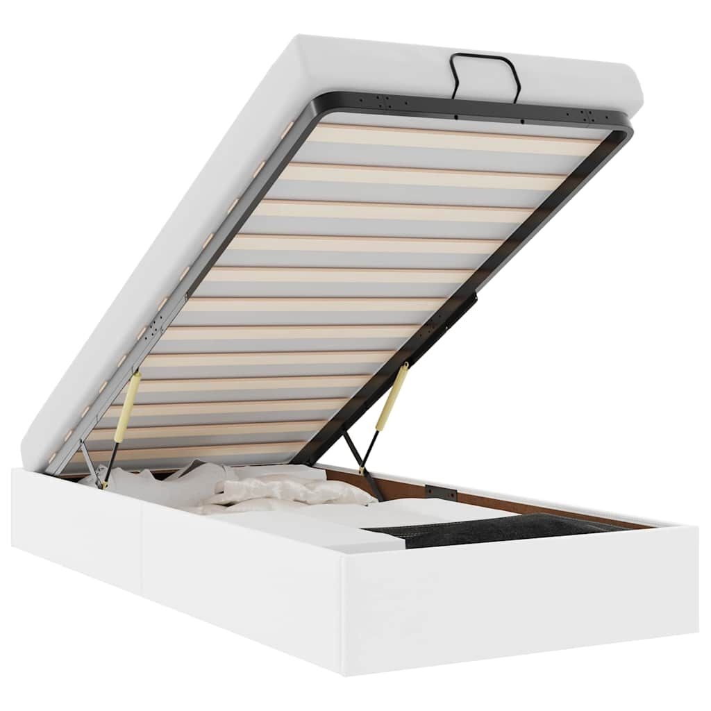 vidaXL Bedframe 100x200 cm Wit Kunstleer -35%! Zo Goed Als Nieuw