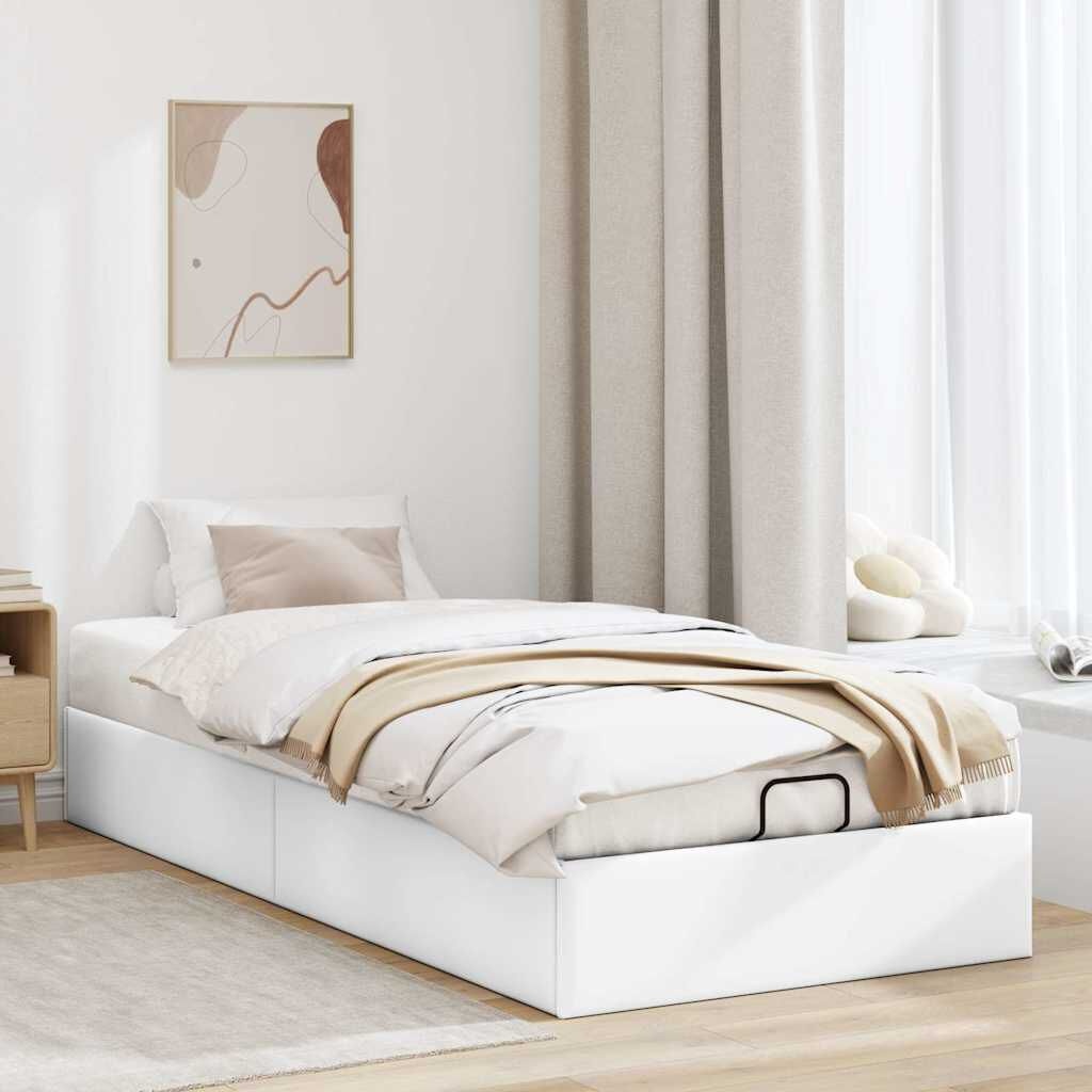 vidaXL Bedframe 100x200 cm Wit Kunstleer -35%! Zo Goed Als Nieuw