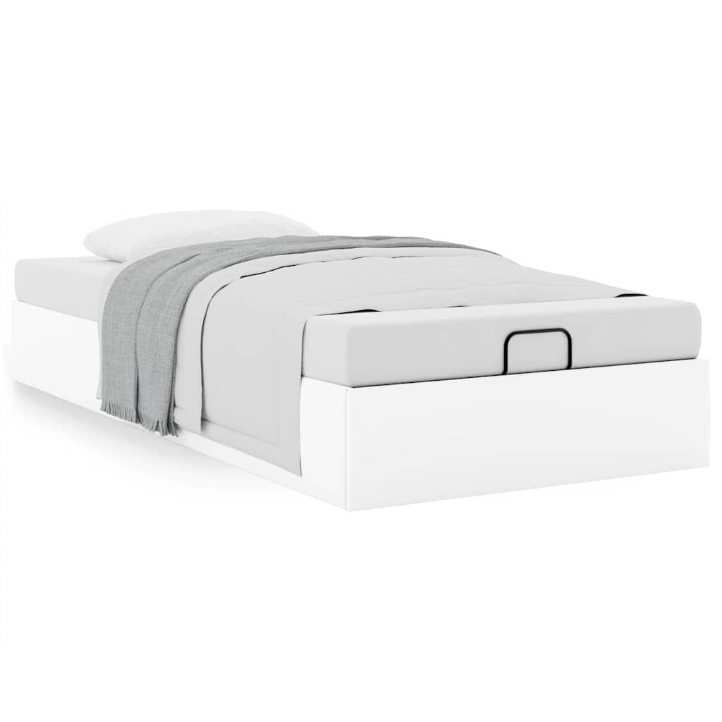 vidaXL Bedframe 100x200 cm Wit Kunstleer -35%! Zo Goed Als Nieuw