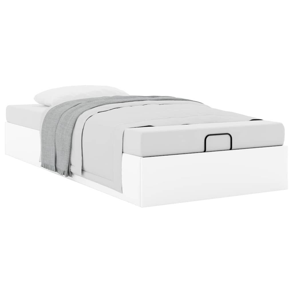 vidaXL Bedframe 100x200 cm Wit Kunstleer -35%! Zo Goed Als Nieuw