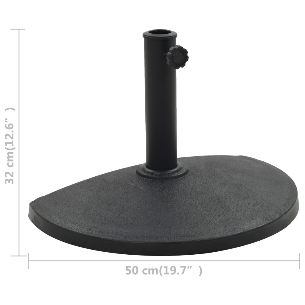 VidaXL Halfronde Parasolvoet Zwart 9kg - 35% Korting!