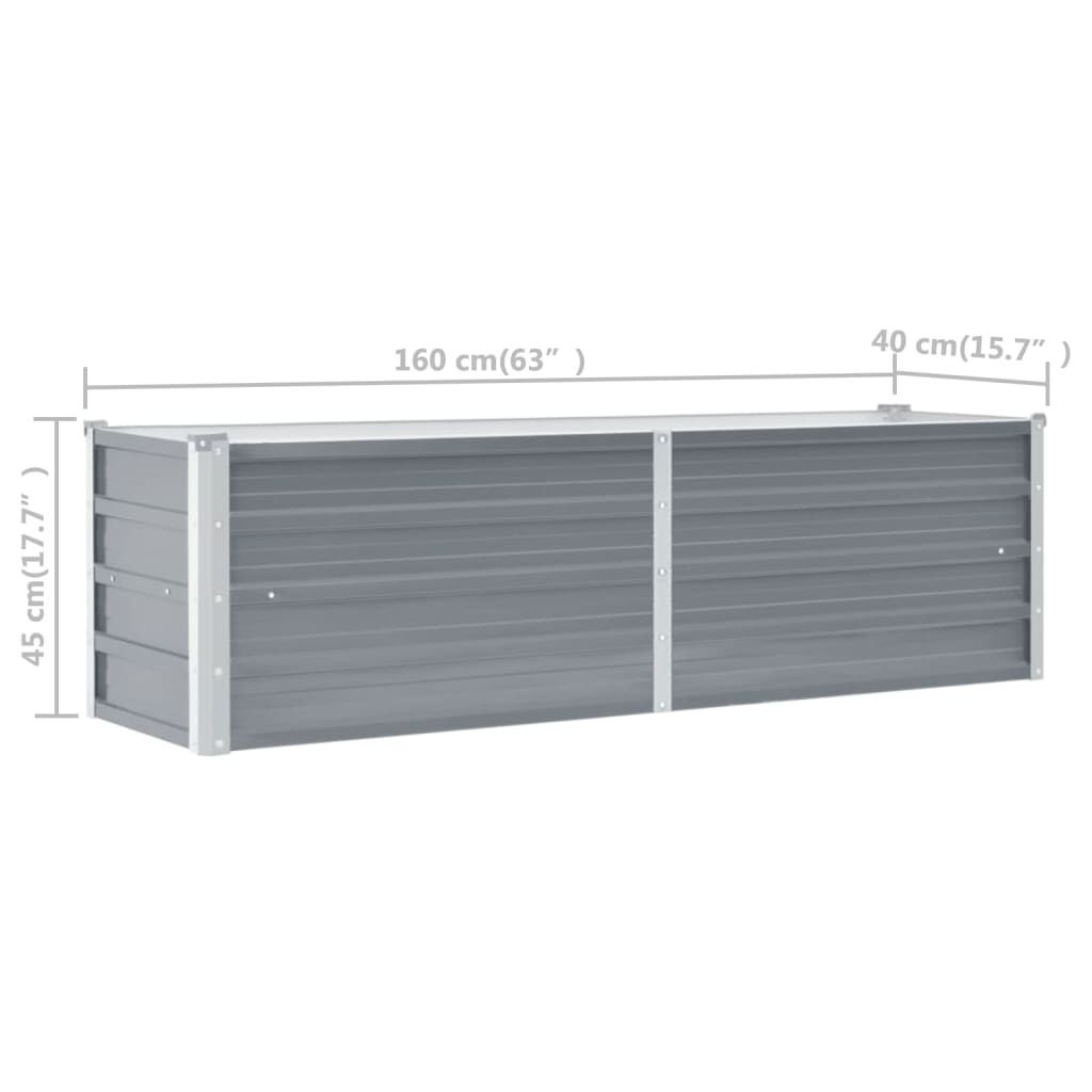 vidaXL Verhoogde Plantenbak 160cm Grijs -35%! (Excl. bevestiging)