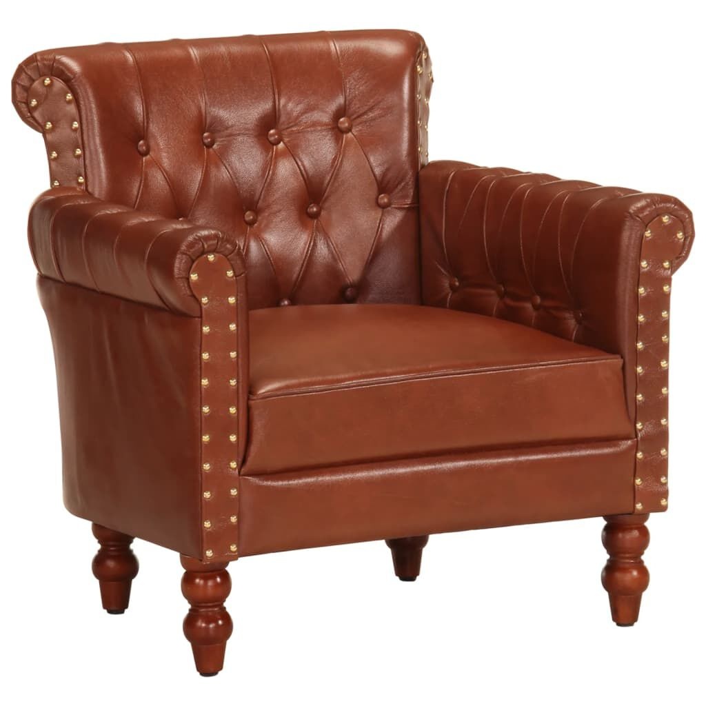 VidaXL Leren Fauteuil Bruin - 35% Korting!