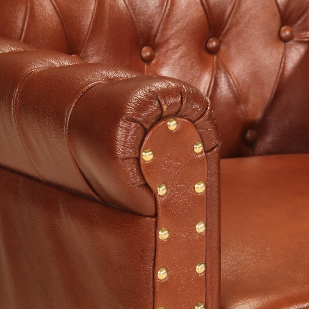 VidaXL Leren Fauteuil Bruin - 35% Korting!