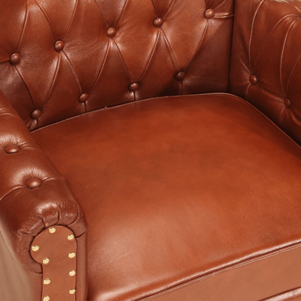 VidaXL Leren Fauteuil Bruin - 35% Korting!