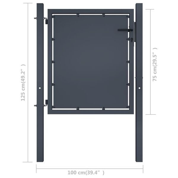 vidaXL Poort 100x75cm Antraciet - 35% Korting!