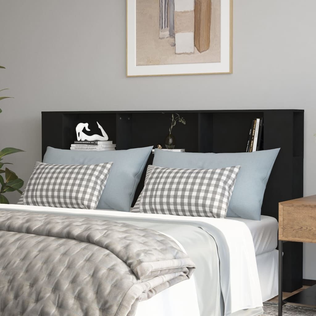 Hoofdbordkast Zwart 180cm - 35% Korting! Op=Op!
