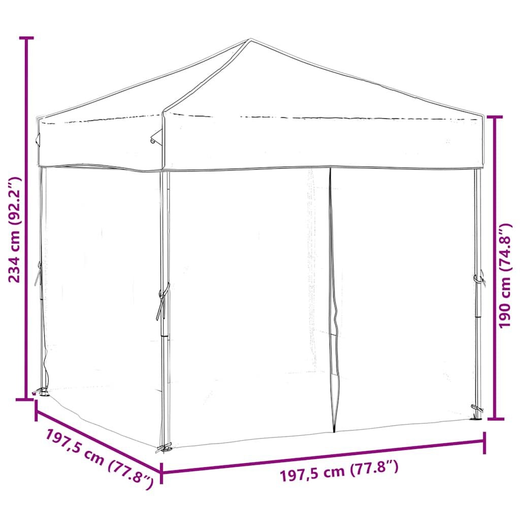 Partytent 2x2m Taupe - Inklapbaar! 45% Korting!