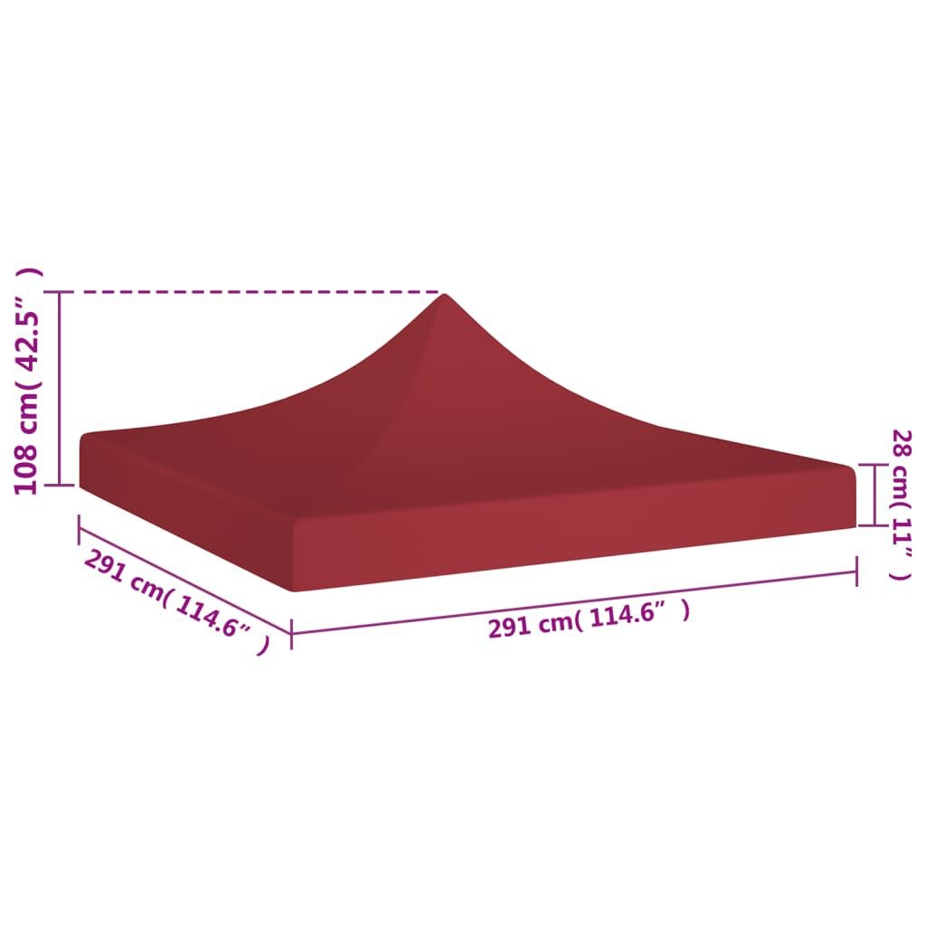 Partytentdak 3x3m Bordeauxrood - 35% Korting!