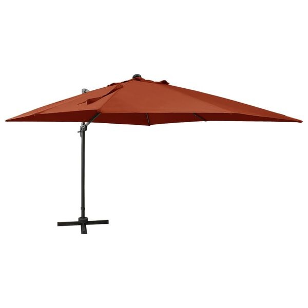 vidaXL Zweefparasol LED Terracotta 300cm - 35% Korting!
