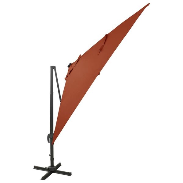 vidaXL Zweefparasol LED Terracotta 300cm - 35% Korting!