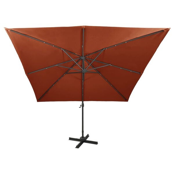 vidaXL Zweefparasol LED Terracotta 300cm - 35% Korting!
