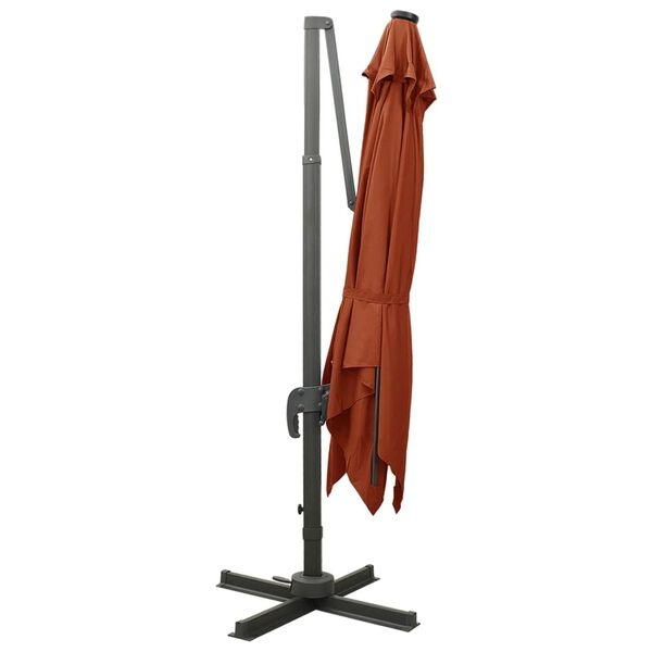 vidaXL Zweefparasol LED Terracotta 300cm - 35% Korting!