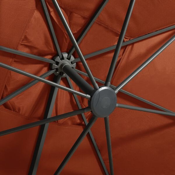vidaXL Zweefparasol LED Terracotta 300cm - 35% Korting!