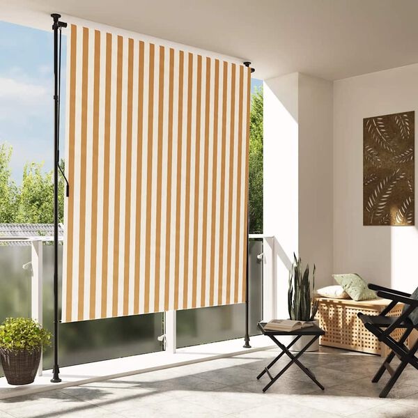 vidaXL Rolgordijn Buiten 150x270 Oranje/Wit - 35% Korting!