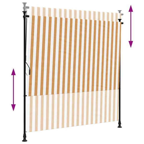 vidaXL Rolgordijn Buiten 150x270 Oranje/Wit - 35% Korting!