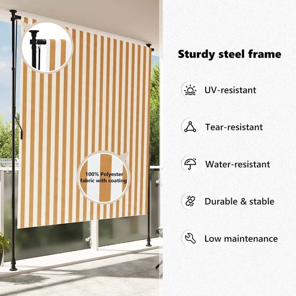 vidaXL Rolgordijn Buiten 150x270 Oranje/Wit - 35% Korting!