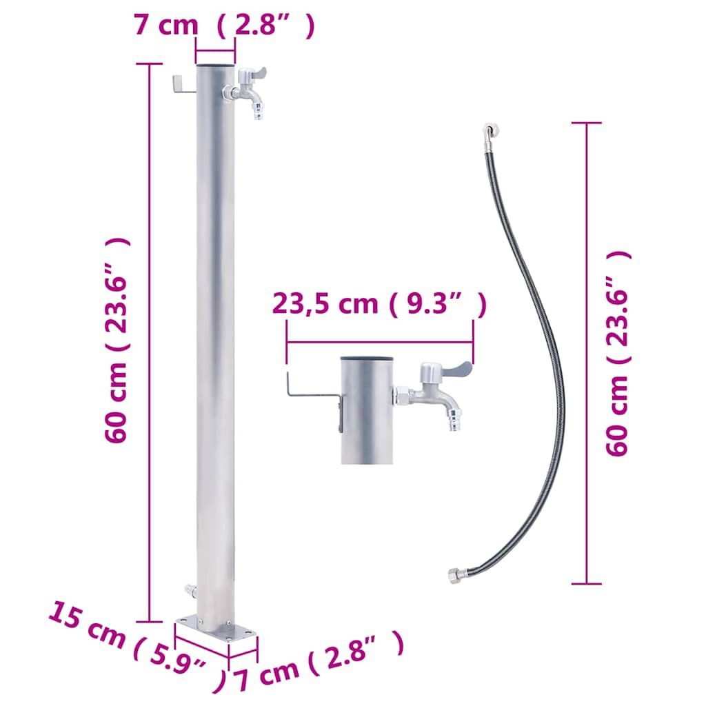 vidaXL Waterzuil RVS 60cm - 35% Korting! Tuinkraan