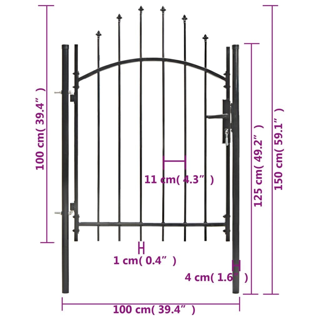 vidaXL Poort 1x1,5m Zwart Staal - 35% Korting!