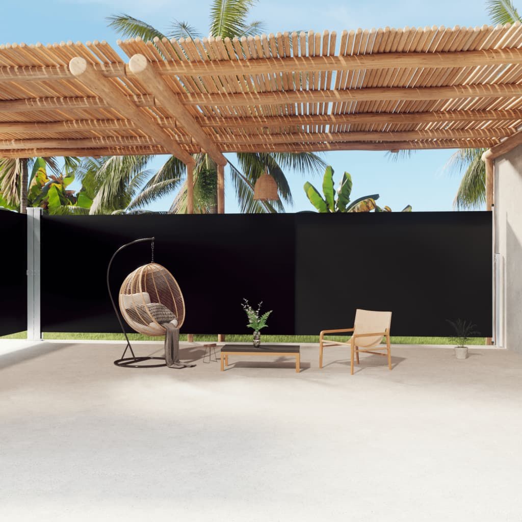 VidaXL Uittrekbaar Windscherm 220x1200cm Zwart - 35% Korting!