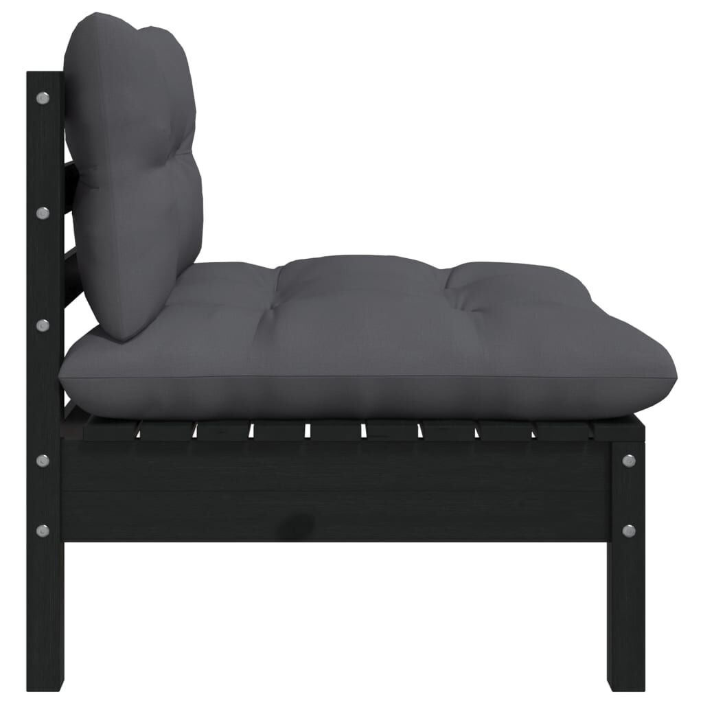 VidaXL Loungeset Grenenhout Zwart - 55% Korting!