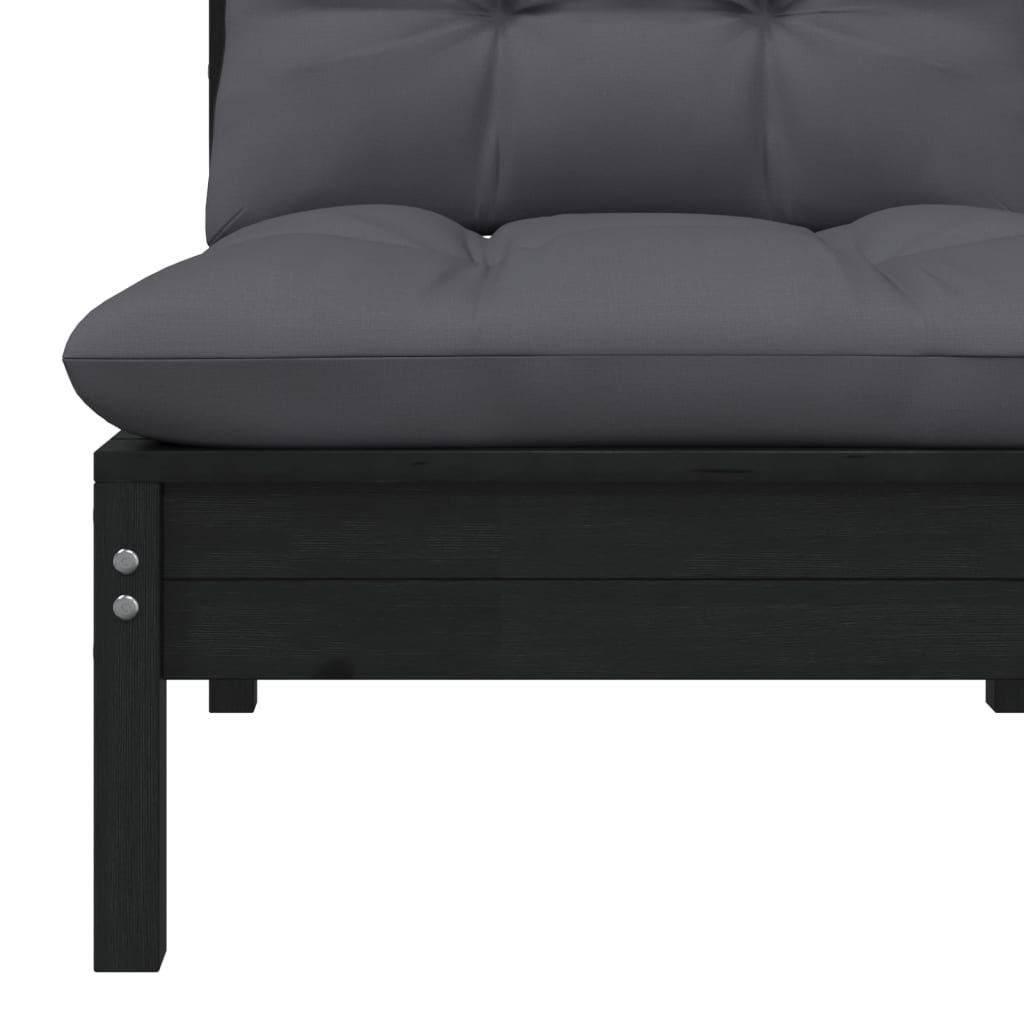 VidaXL Loungeset Grenenhout Zwart - 55% Korting!