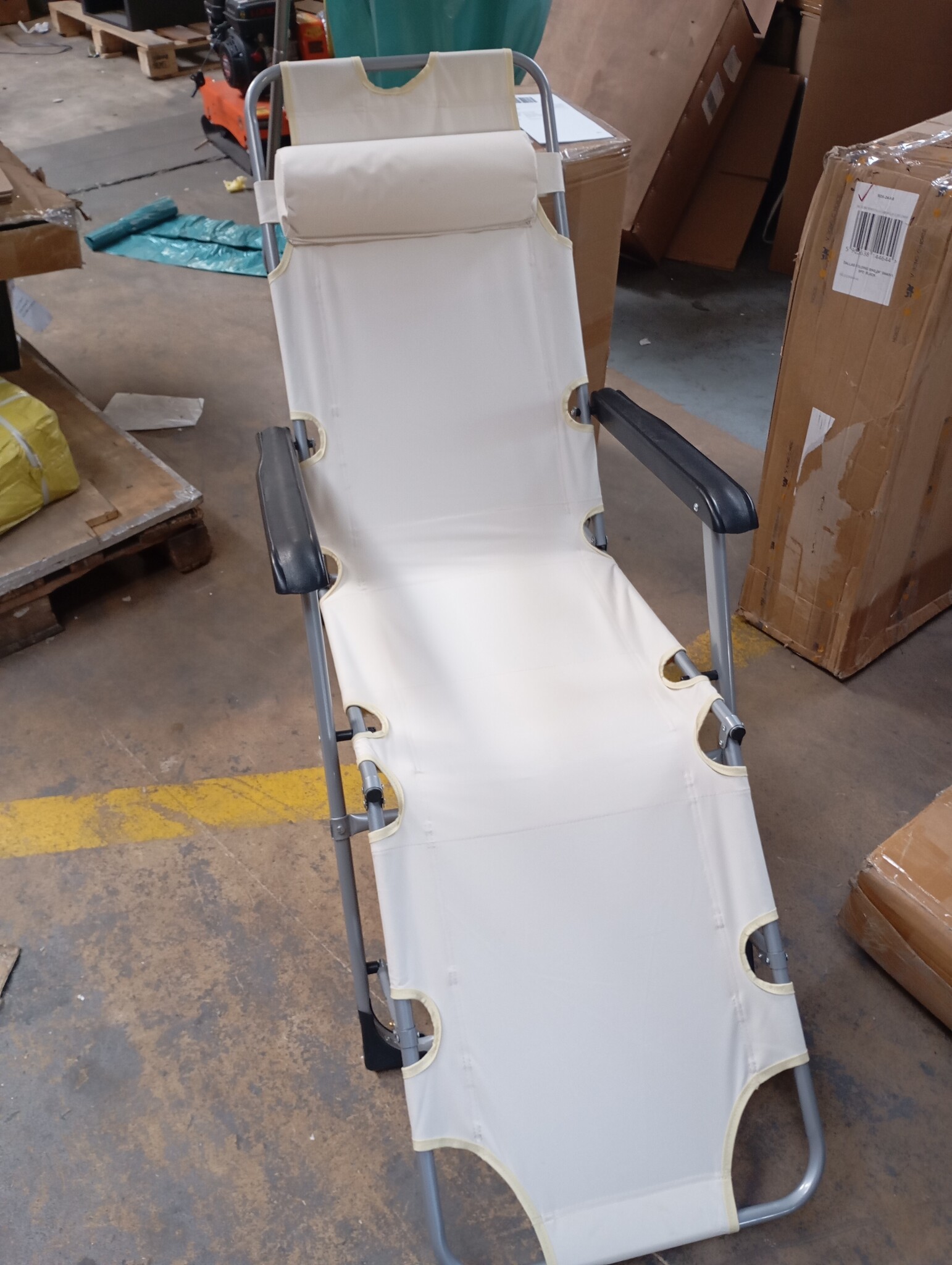 Ligstoel Tuinstoel 2-in-1 Beige - 55% Korting!