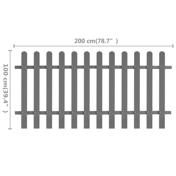 vidaXL HKC Hek 200x100cm Grijs - 35% Korting!