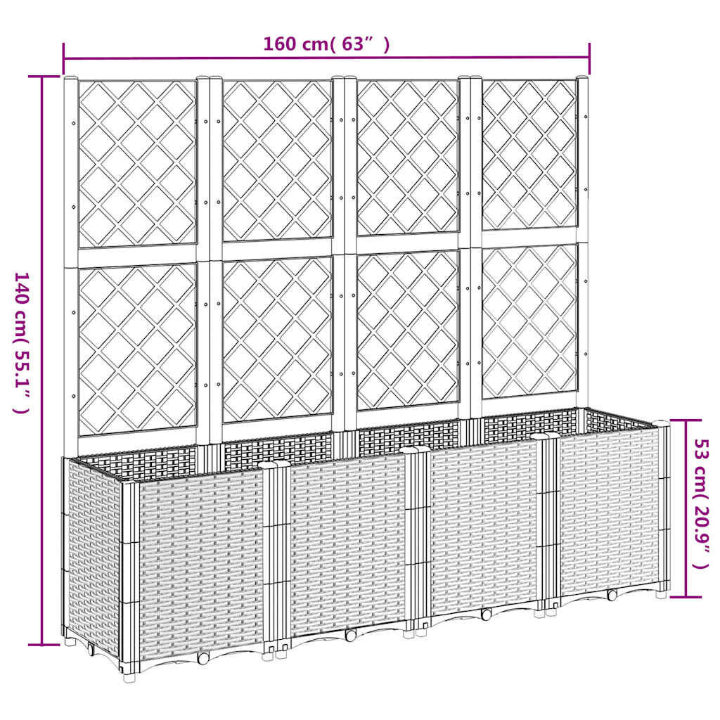 VidaXL Plantenbak met Latwerk Grijs - 45% Korting!