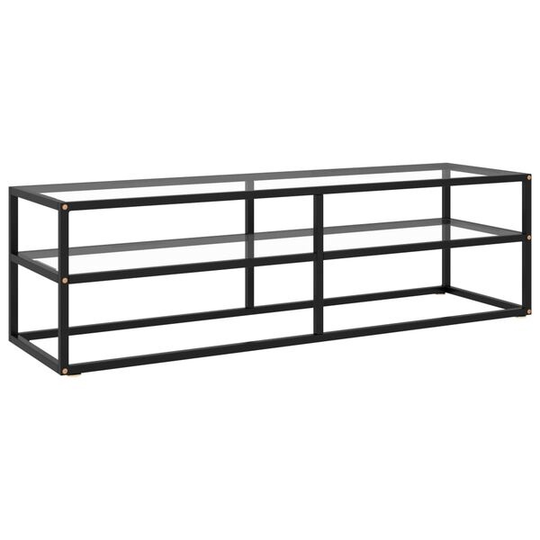 vidaXL TV-Meubel Zwart Glas 140cm - 35% Korting!