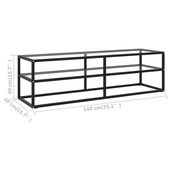 vidaXL TV-Meubel Zwart Glas 140cm - 35% Korting!