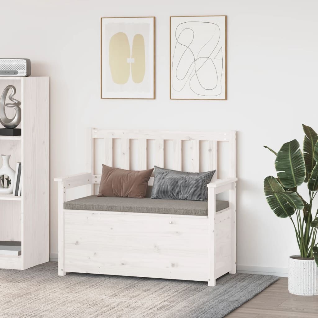 VidaXL Bankje Grenenhout Wit - 35% Korting!