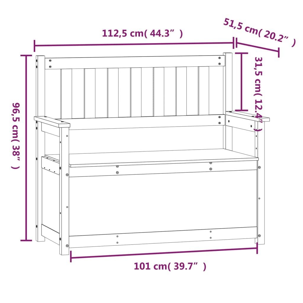 VidaXL Bankje Grenenhout Wit - 35% Korting!