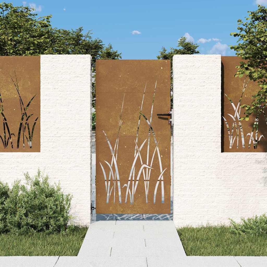 vidaXL Cortenstaal Poort 85x175cm Grasdesign -35%