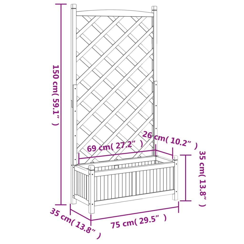 VidaXL Plantenbak met Latwerk Zwart - 35% Korting!
