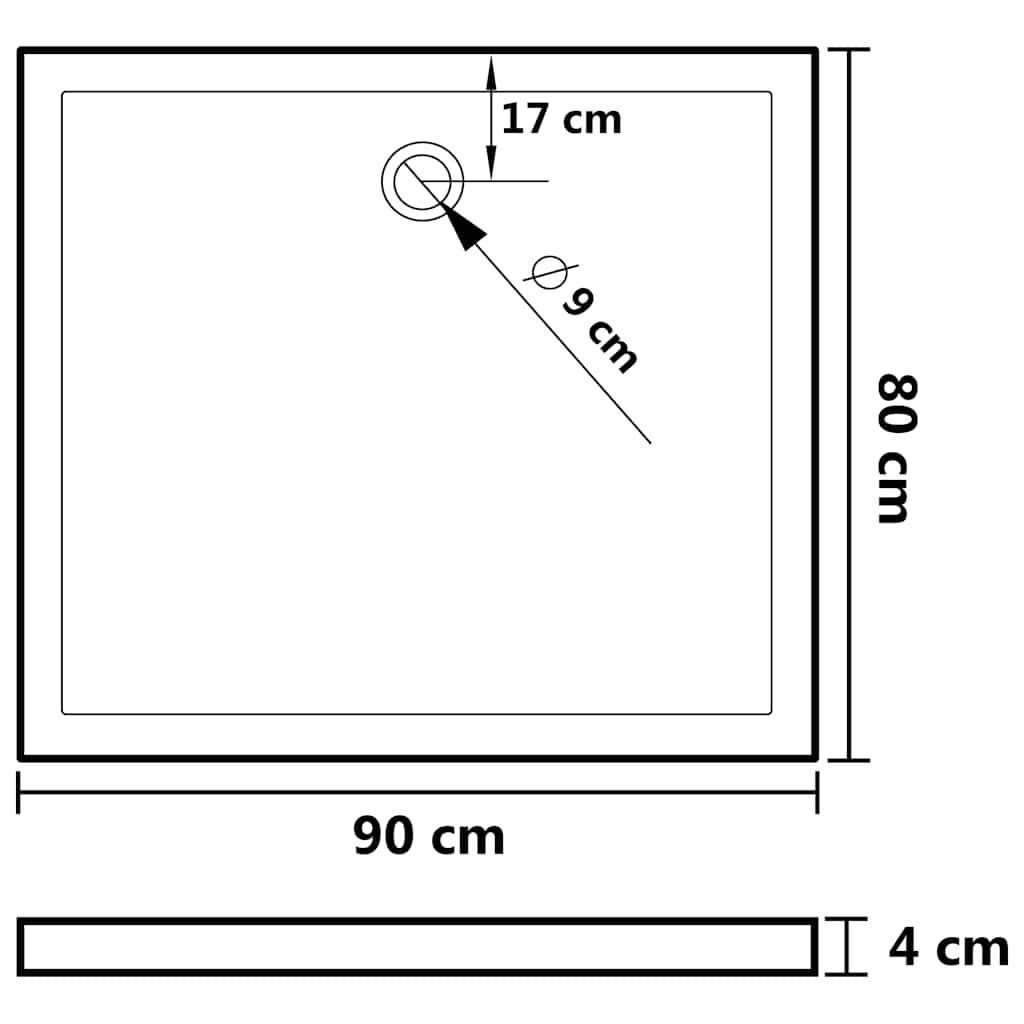 vidaXL Douchebak 80x90cm Zwart - 35% Korting!
