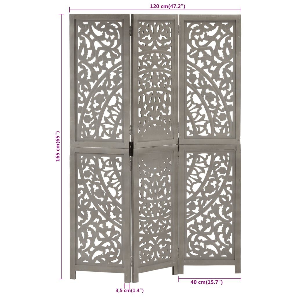 Kamerscherm Mangohout Grijs 120x165cm - 35% Korting!