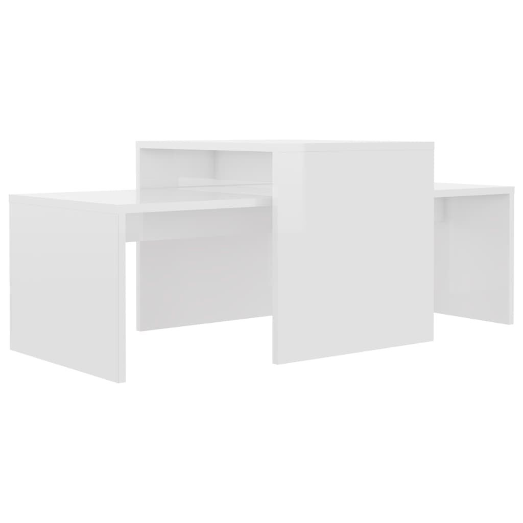vidaXL Salontafelset Hoogglans Wit - 35% Korting!