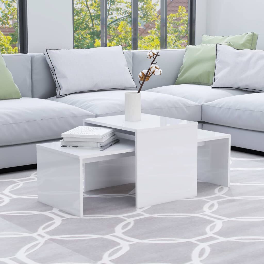 vidaXL Salontafelset Hoogglans Wit - 35% Korting!