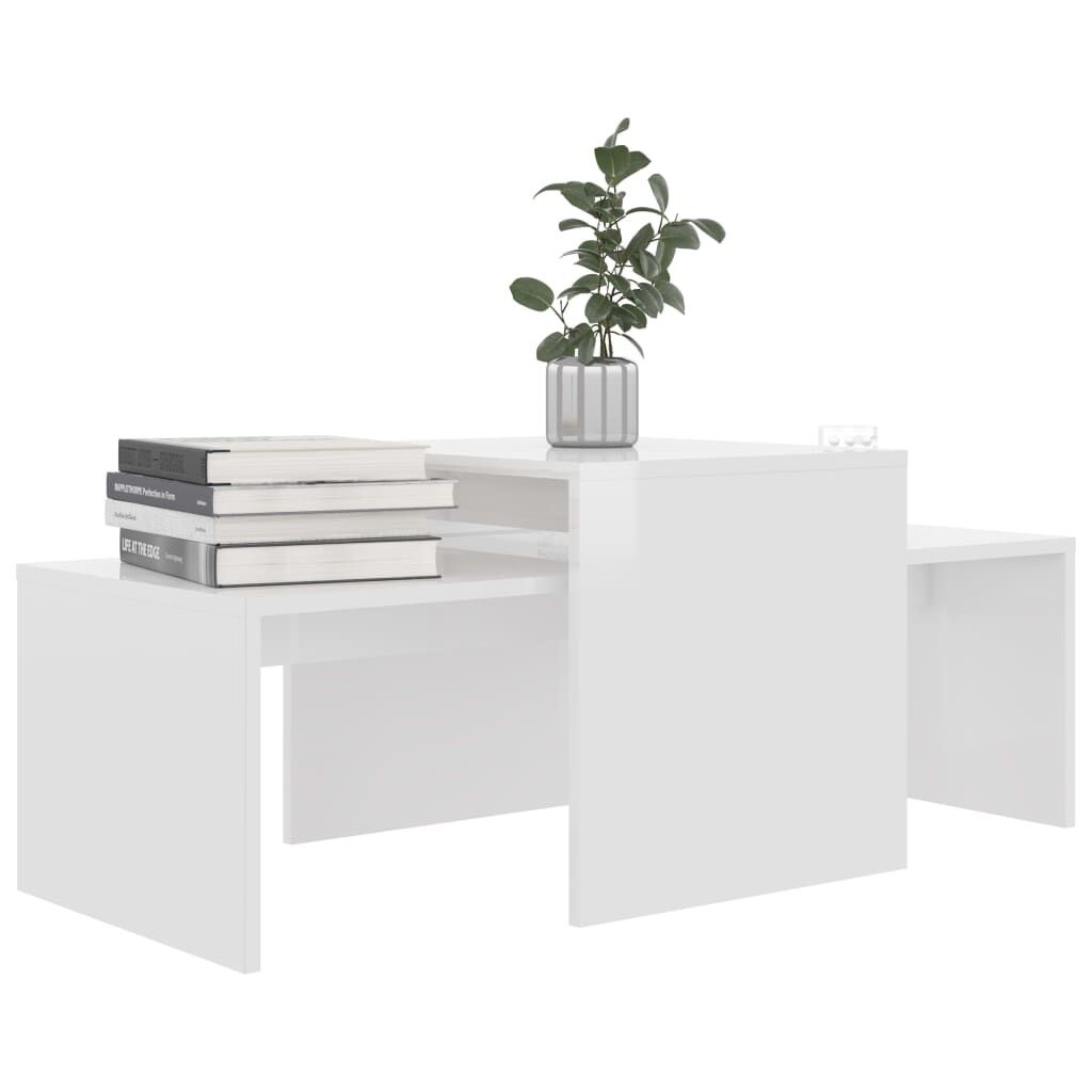 vidaXL Salontafelset Hoogglans Wit - 35% Korting!