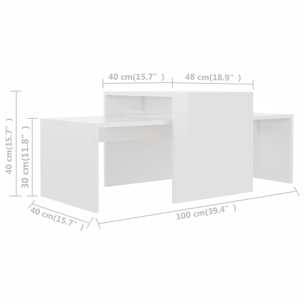 vidaXL Salontafelset Hoogglans Wit - 35% Korting!