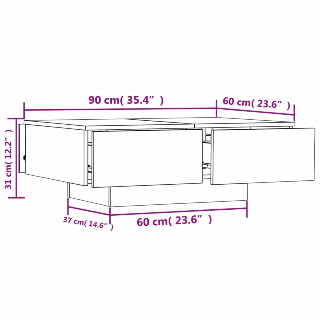 Salontafel Sonoma Eiken 90x60cm - 35% Korting!