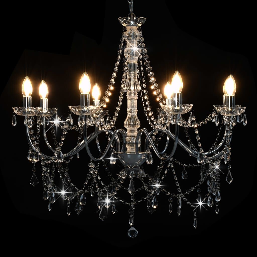 Kroonluchter Kristal Zilver 8xE14 - 35% Korting!