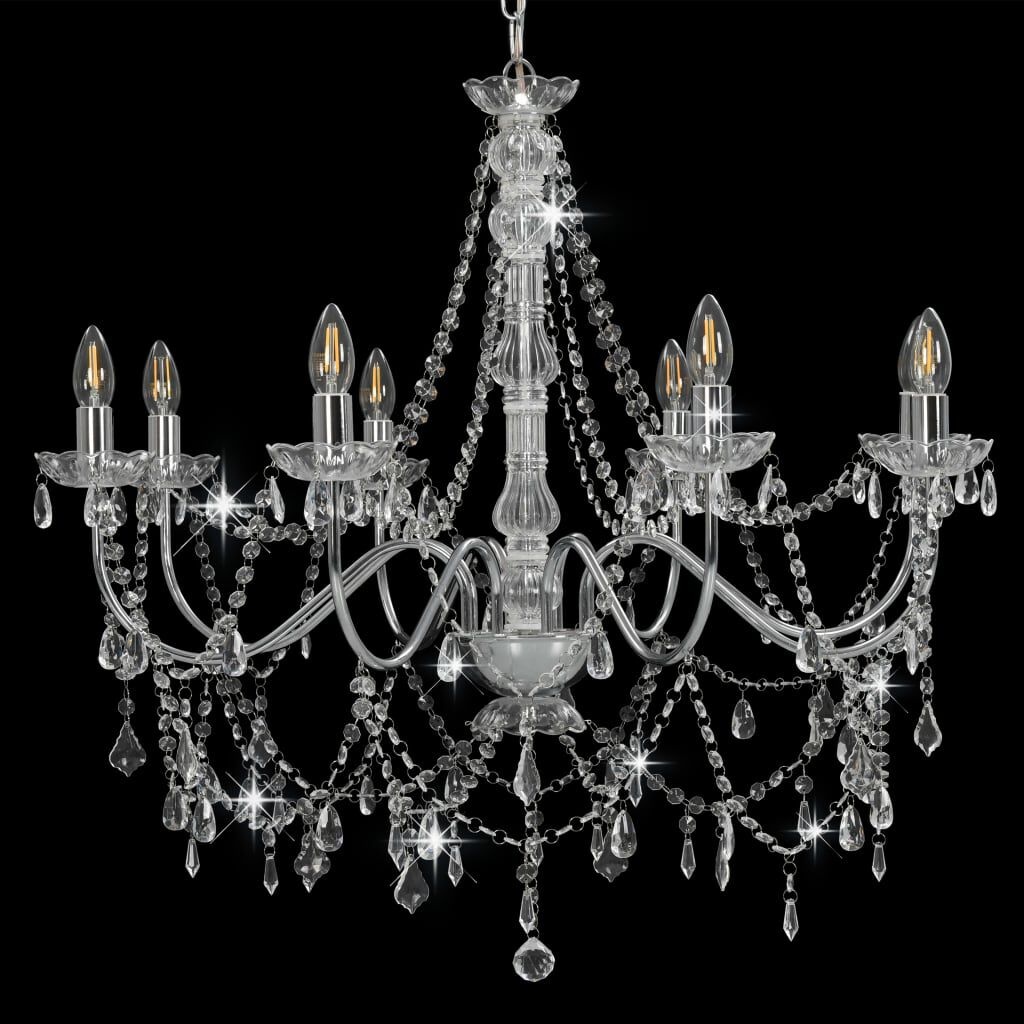 Kroonluchter Kristal Zilver 8xE14 - 35% Korting!