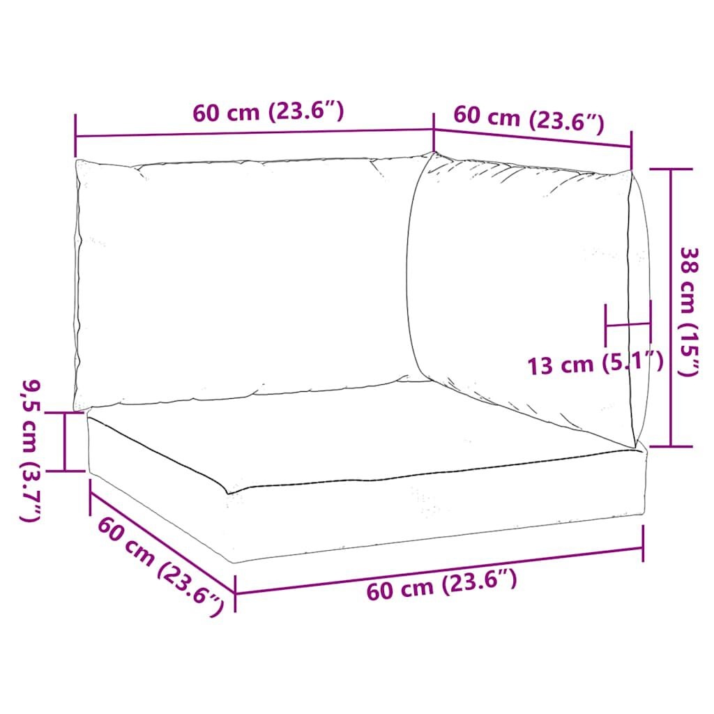 vidaXL Palletkussens Lichtgrijs - 3 Stuks - 35% Korting!