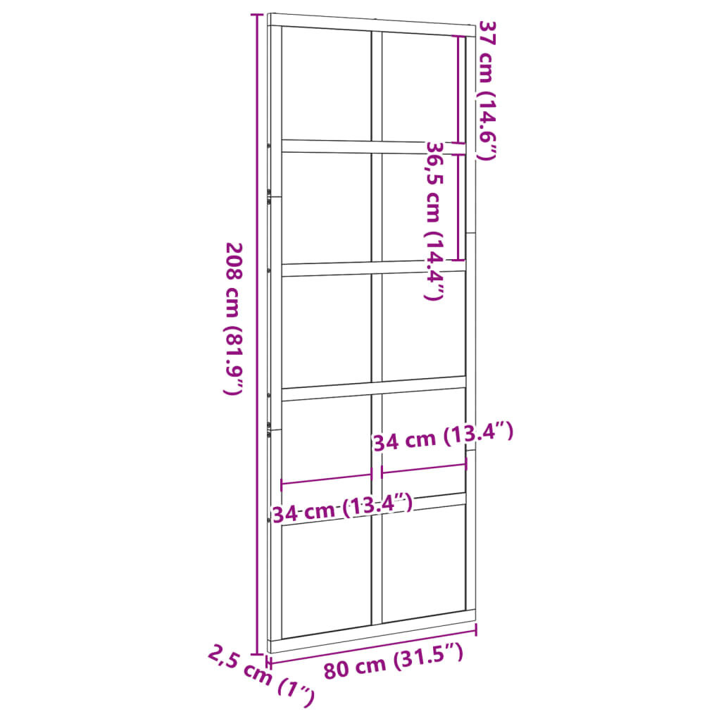 vidaXL Schuifdeur Grenen Wit 80x208cm -35%! Ruimtebesparend
