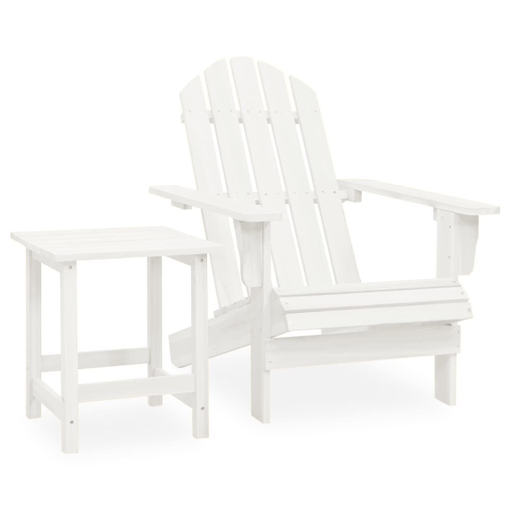 Adirondack Tuinstoel + Tafel Wit - 60% Korting!