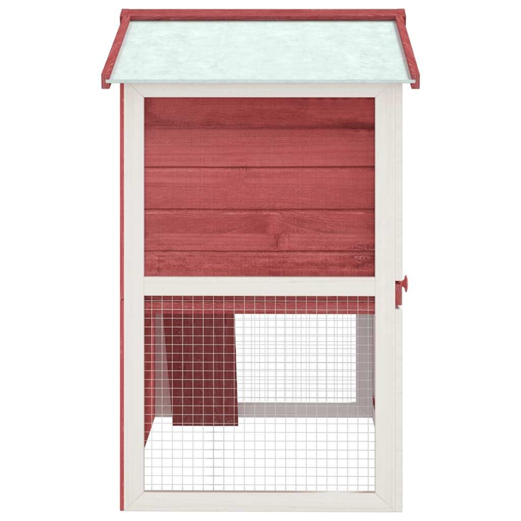 vidaXL Konijnenhok Rood - Buiten, 3 Deuren - 35% Korting!